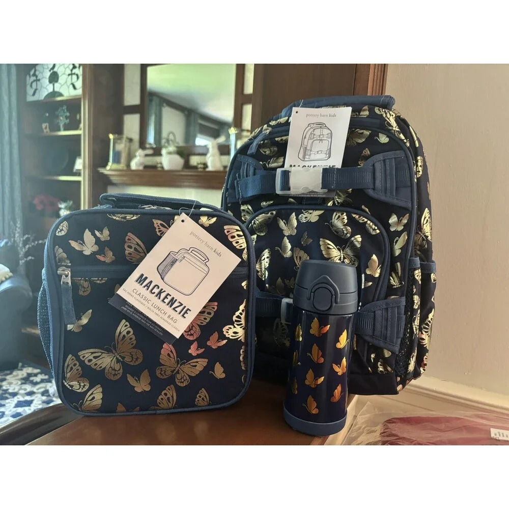 Pottery barn School LARGE BACKPACK +LUNCH BOX+WATER Rainbow Bag set 🌈